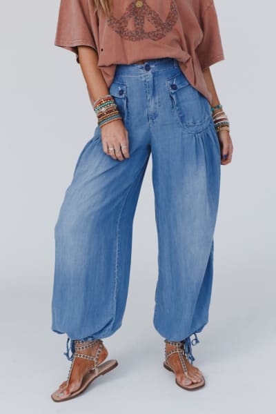 East Bay Loose Fit Cargo Jeans in Denim from Three Bird Nest