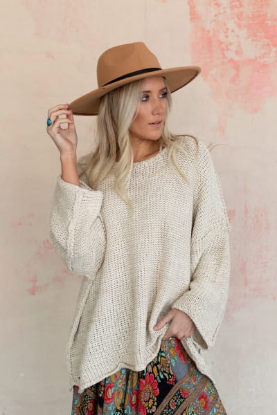 Crisp Air Pullover Sweater in Oatmeal from Three Bird Nest