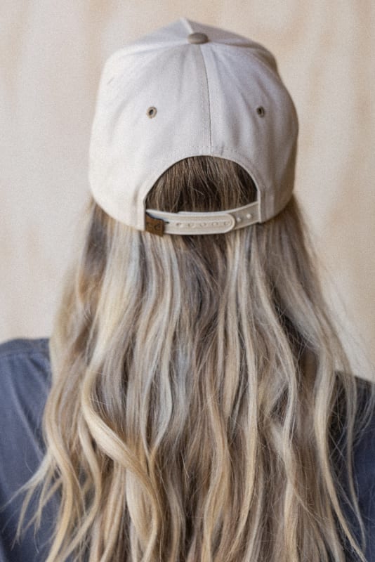 back view of Mama & Mini Baseball Hat Bundle in Beige from 3BN