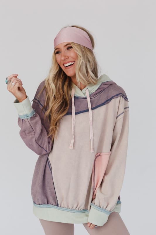 Peace Out Boho Hoodie in Blue from Three Bird Nest