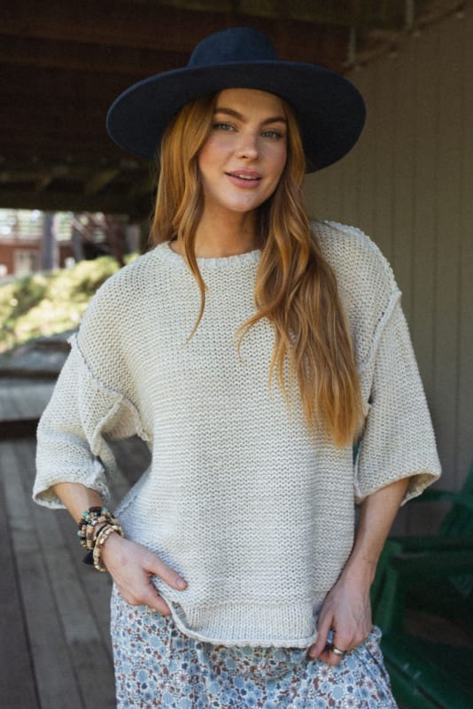 Crisp Air Pullover Sweater in Oatmeal from Three Bird Nest
