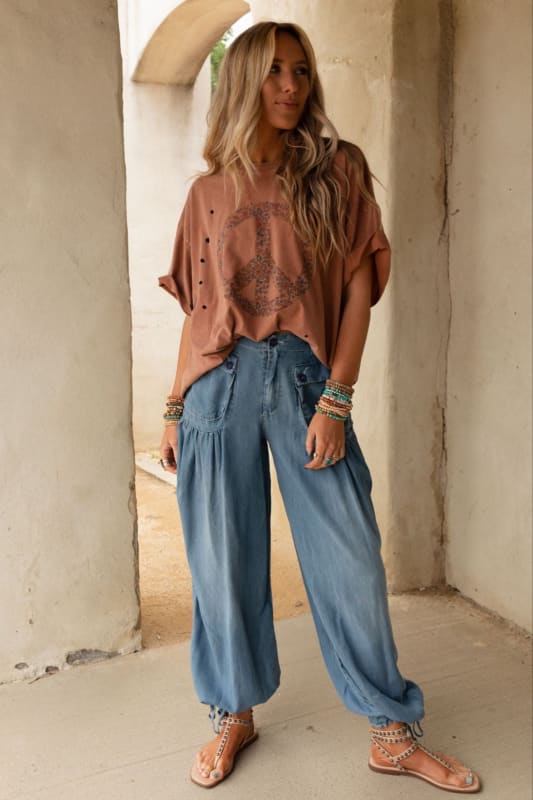 East Bay Loose Fit Cargo Jeans in Denim from Three Bird Nest