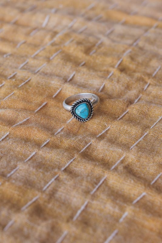 turquoise ring from Light Waves 3 Piece Bundle in Denim from Three Bird Nest