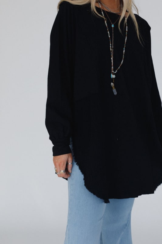 The Nest Nothing Better Contrast Top in Black from Three Bird Nest