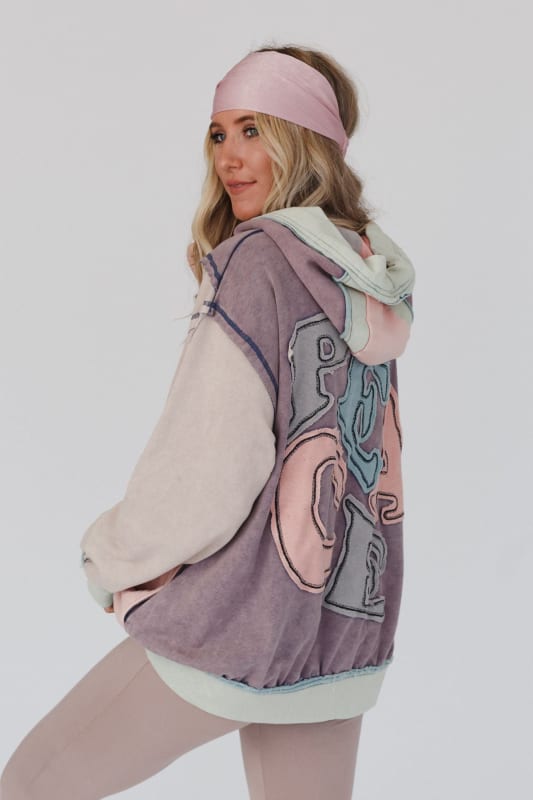 Peace Out Boho Hoodie in Blue from Three Bird Nest