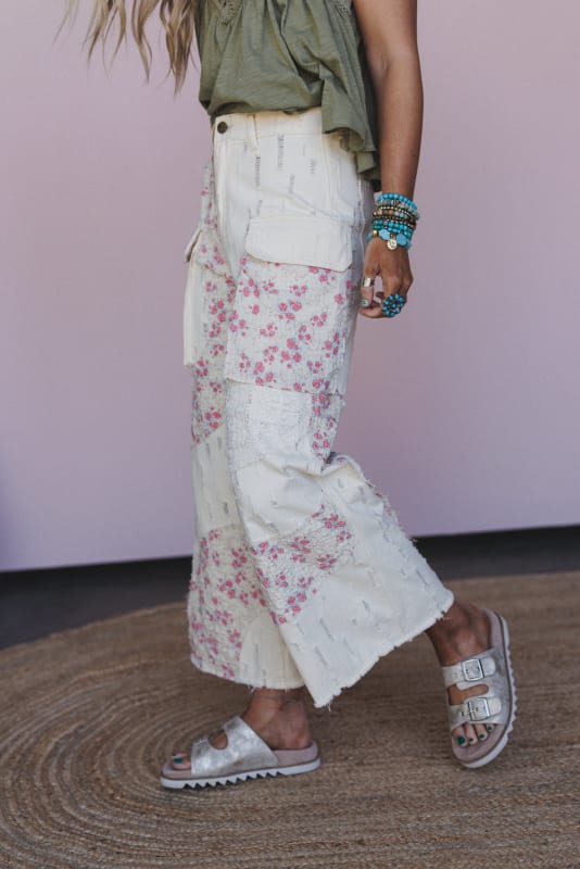 pants detail in Seaside Love 3 Piece Boho Bundle in Cream