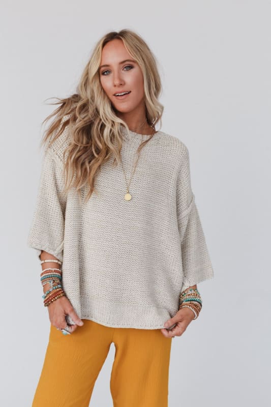 Crisp Air Pullover Sweater in Oatmeal from Three Bird Nest