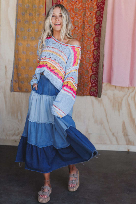 Light Waves 3 Piece Bundle in Denim from Three Bird Nest