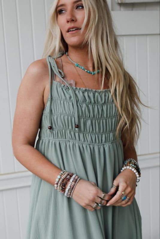 The Nest Bohemian Grace Maxi Dress in Sage from Three Bird Nest