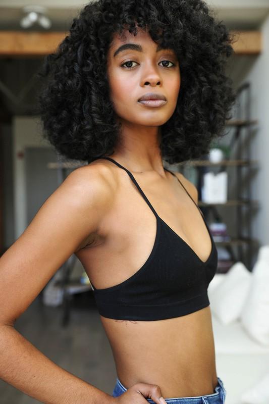 Crescent Moon Tattoo Bralette - Black - Three Bird Nest