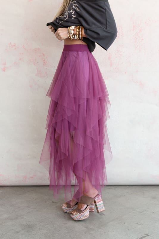 Boho Ballerina Skirt - Mauve | Bottoms - Three Bird Nest