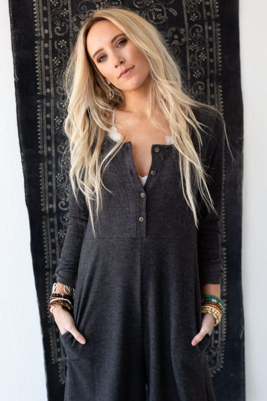 3BN Simply Comfort Jumpsuit - Gray | Dresses - Three Bird Nest