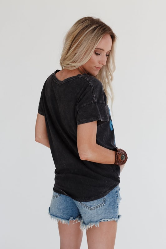 Thunder Mama Vintage Graphic Tee - Charcoal | Tops - Three Bird Nest