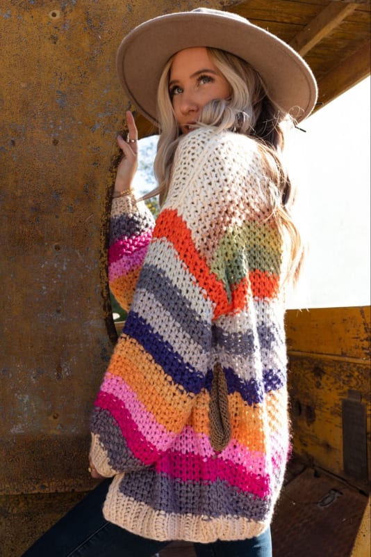 Wrapped up in Color Knit Cardigan in Cream from Three Bird Nest