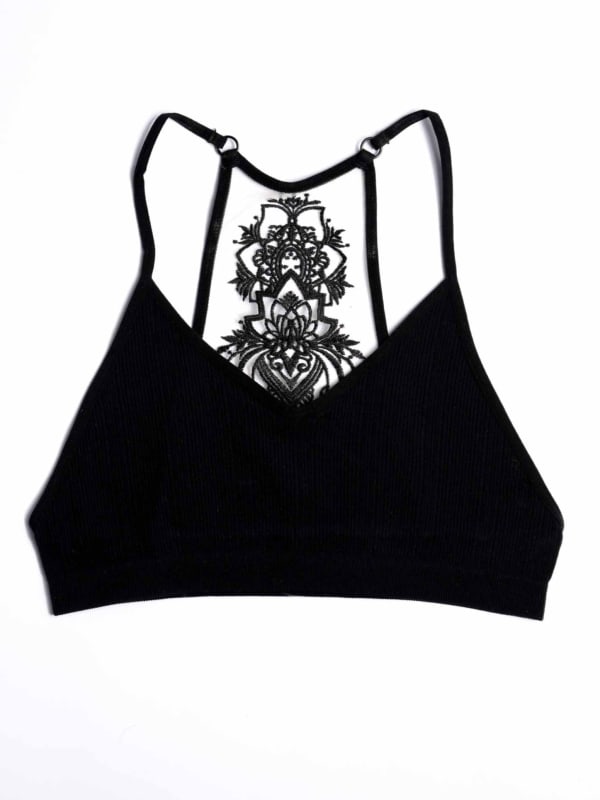 Tattoo Bralette - Black | CORE - Three Bird Nest