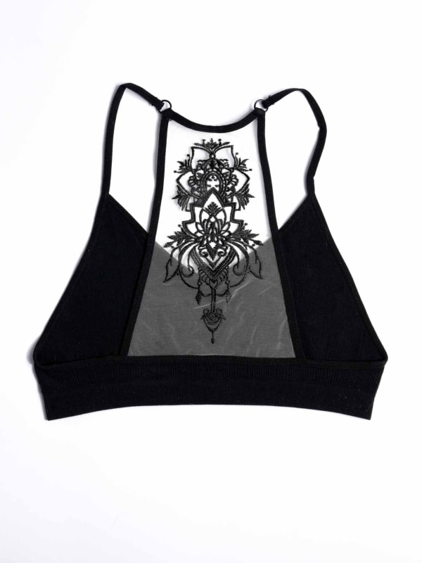 Tattoo Bralette - Black | CORE - Three Bird Nest