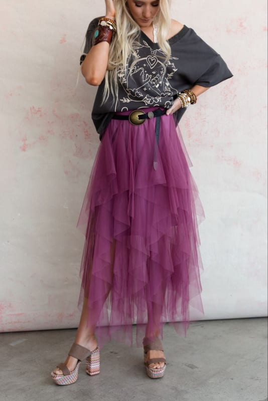 Boho Ballerina Skirt - Mauve | Bottoms - Three Bird Nest