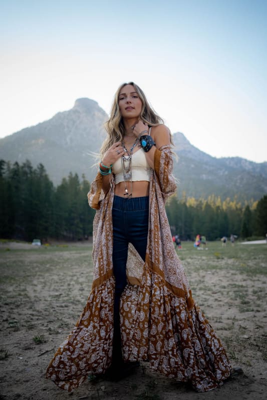 Paisley Tapestry Free Flow Duster Kimono - Brown  |  Kimonos  - Three Bird Nest
