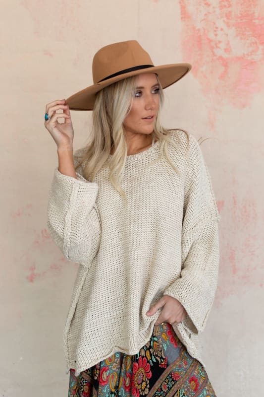 Crisp Air Pullover Sweater in Oatmeal from Three Bird Nest