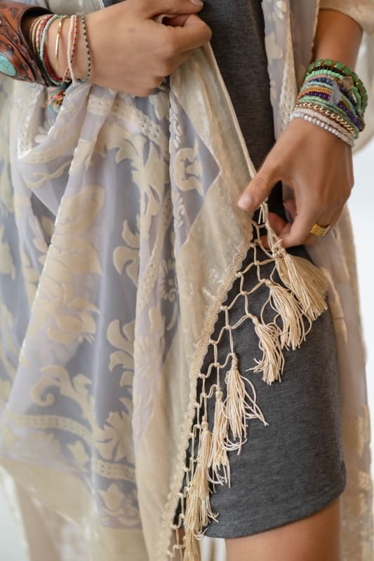 Crushin' On You Velvet Kimono - Nude | Kimonos - Three Bird Nest