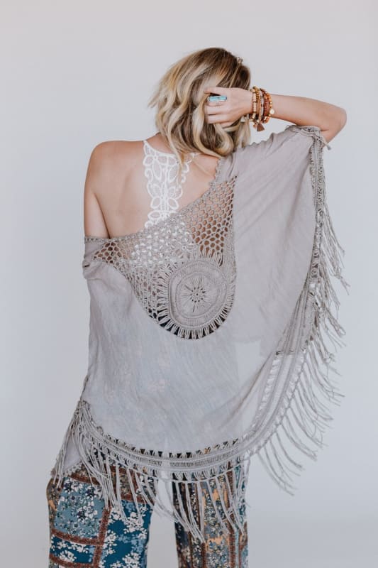 Dreamy Macramé Kimono - Mocha - Three Bird Nest