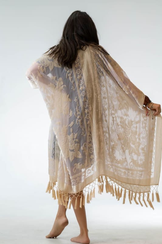 Crushin' On You Velvet Kimono - Nude | Kimonos - Three Bird Nest
