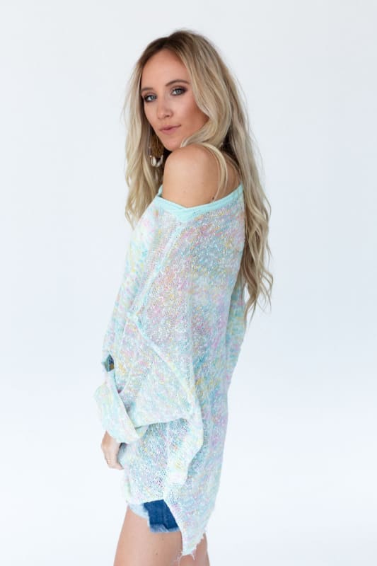 Speckled Beauty Pullover Sweater - Mint  |  Sweaters  - Three Bird Nest
