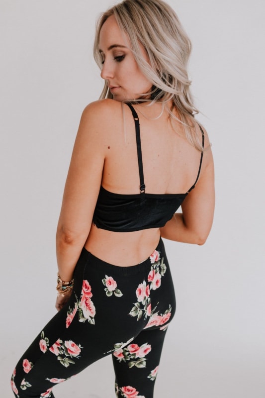 Jessa Velvet and Lace Cami - Black - Three Bird Nest
