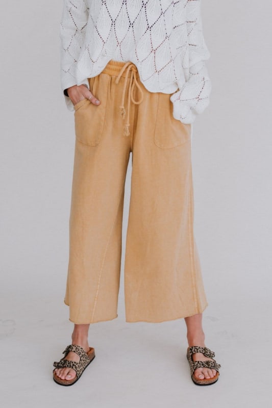Relaxing Robin Wide Leg Pant - Mustard - Three Bird Nest