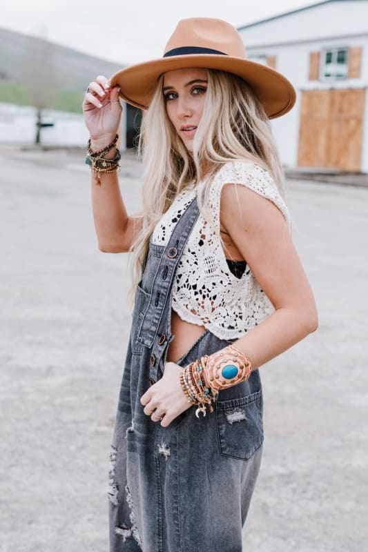High Hopes Slouchy Denim Overalls - Black - Three Bird Nest