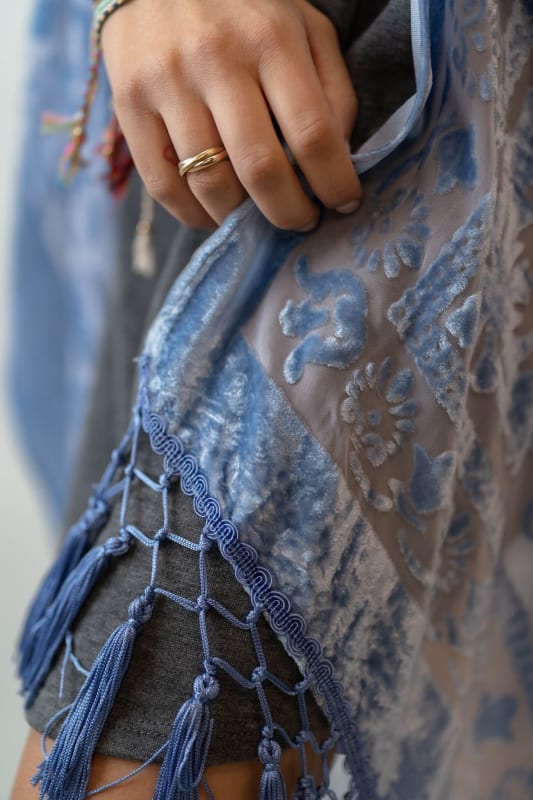 Crushin' On You Velvet Kimono - Blue | Kimonos - Three Bird Nest