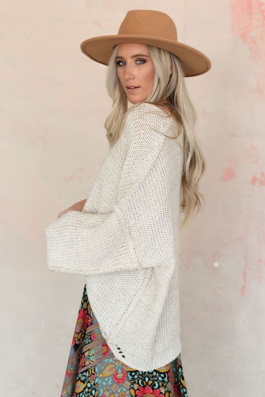 Crisp Air Pullover Sweater in Oatmeal from Three Bird Nest