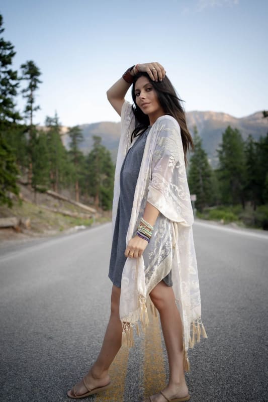 Crushin' On You Velvet Kimono - Nude | Kimonos - Three Bird Nest