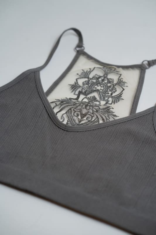 Tattoo Bralette - Gray | CORE - Three Bird Nest