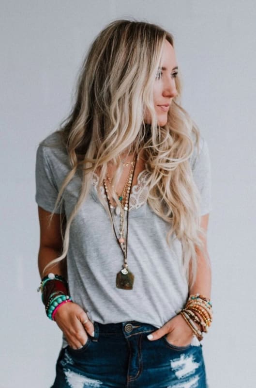 Scoop Neck Bralette Tops - Gray - Three Bird Nest