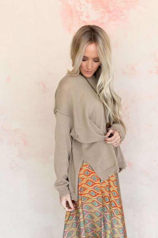Billowy Day Sweater - Olive | Sweaters - Three Bird Nest